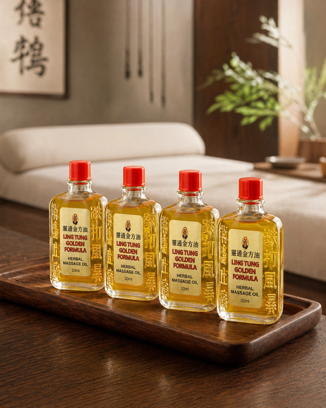 Ling Tung Golden Formula Oil  - Premium Herbal Massage Oil 20ml